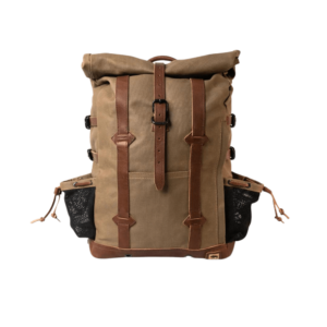 Khaki Waxed Canvas Rolltop Backpak