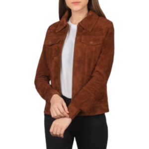 Brown Suede Trucker Jacket