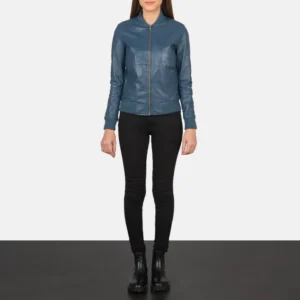 Women_27s_Bliss_Blue_Leather_Bomber_