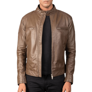 Brown Leather Biker