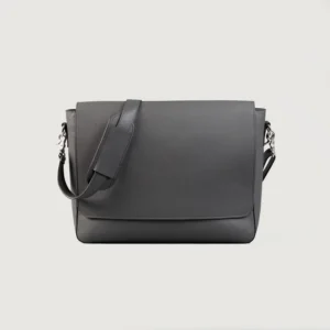 The Carismatico Grey Leather Laptop Bag