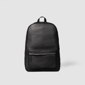 The Philos Black Leather Shoulder Bag