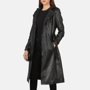 Women_s_Fixon_Hooded_Black_Trench_Coat_